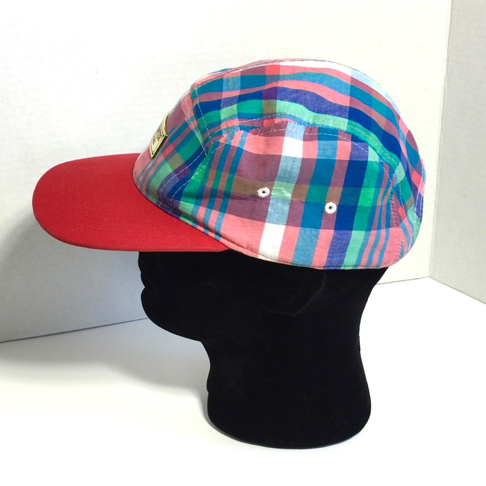 City Hunter Men's 5 Panel Plaid Baseball Cap View 2